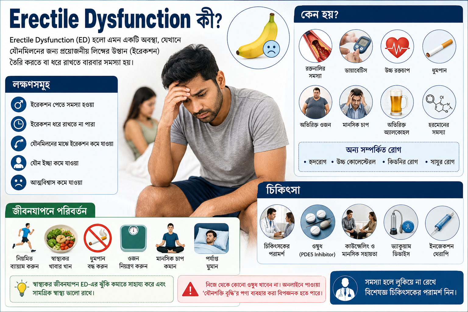 Erectile Dysfunction কী এবং পুরুষের ইরেকশন সমস্যা