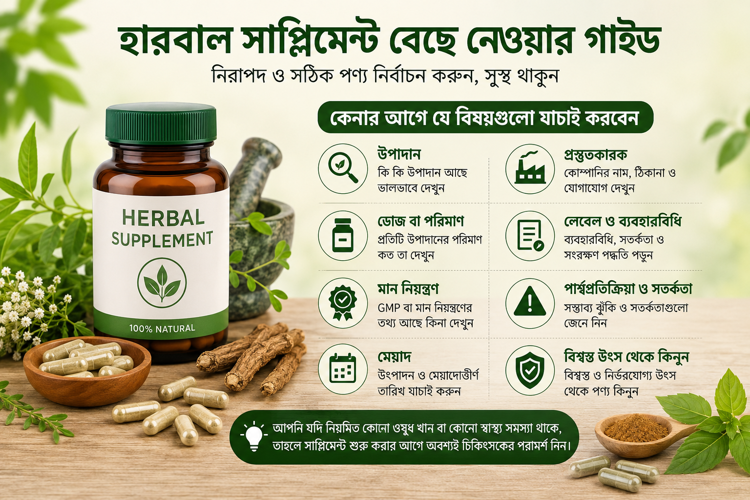 হারবাল সাপ্লিমেন্ট বেছে নেওয়ার গাইড