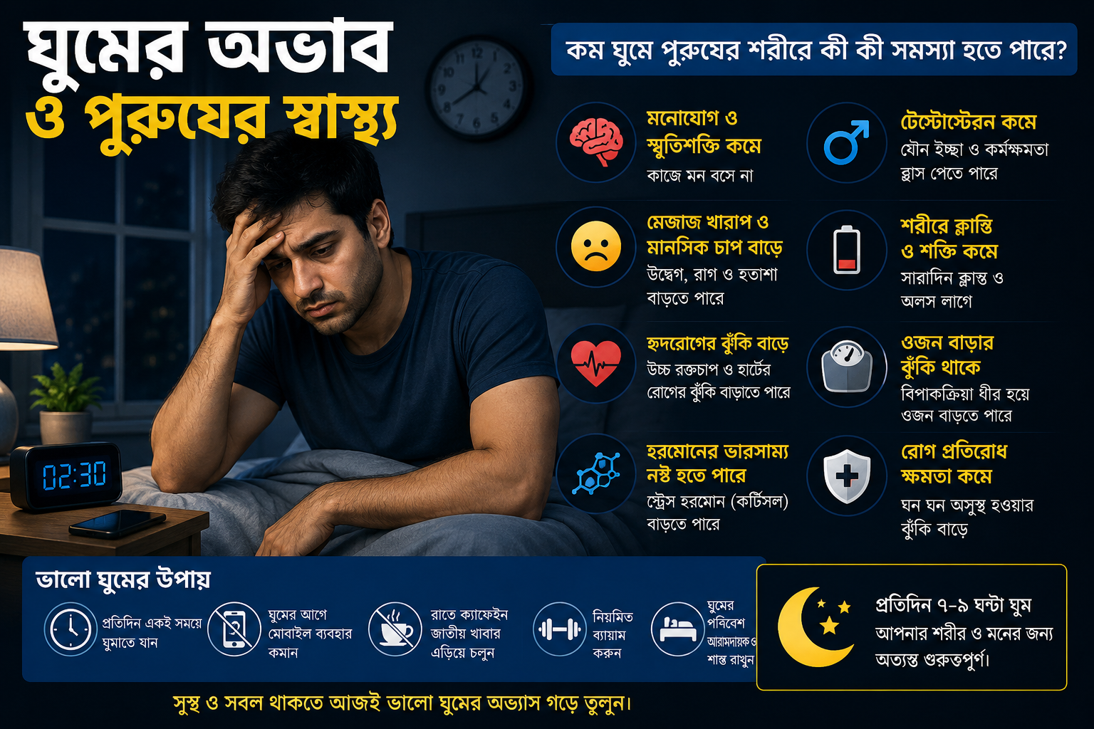 ঘুমের অভাব ও পুরুষের স্বাস্থ্য