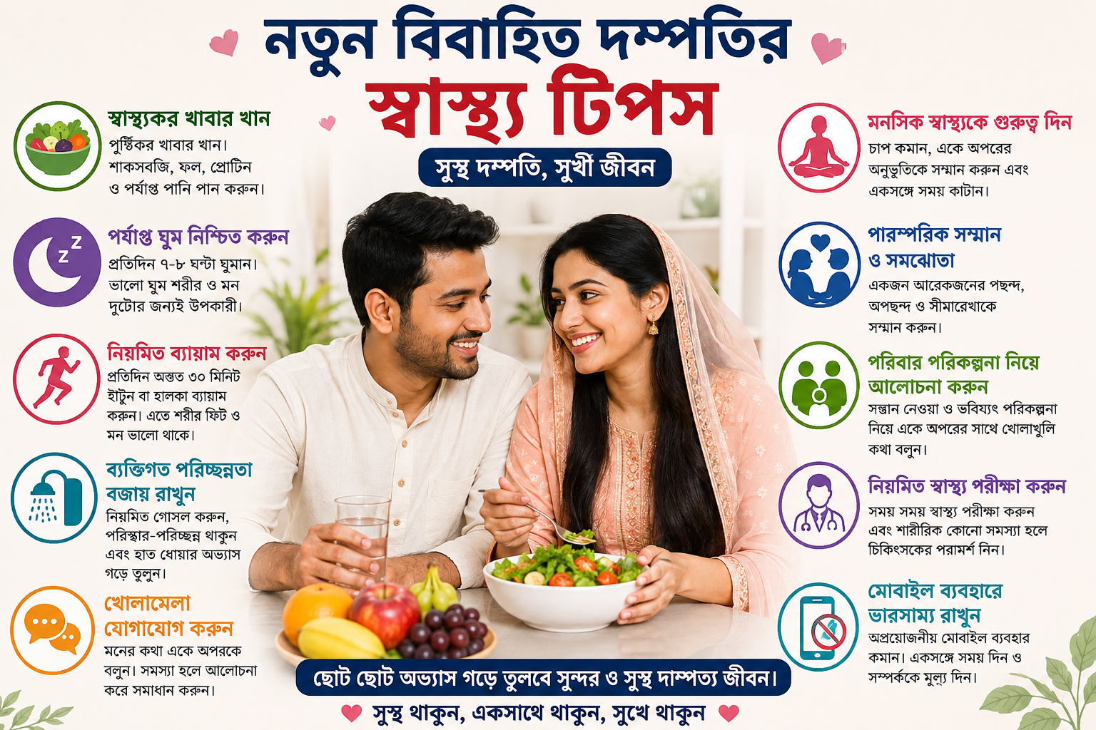 নতুন বিবাহিত দম্পতির স্বাস্থ্য টিপস